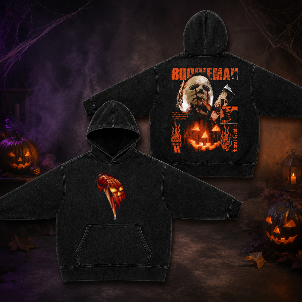 Michael Myers | Premium Halloween Vintage Acid Washed Hoodie Ver 2
