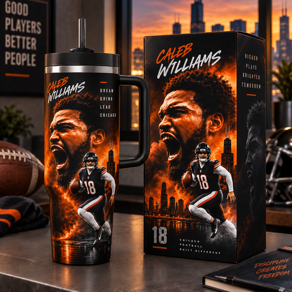 Caleb Williams #18 | Premium NFL Player Heritage 40oz Tumbler