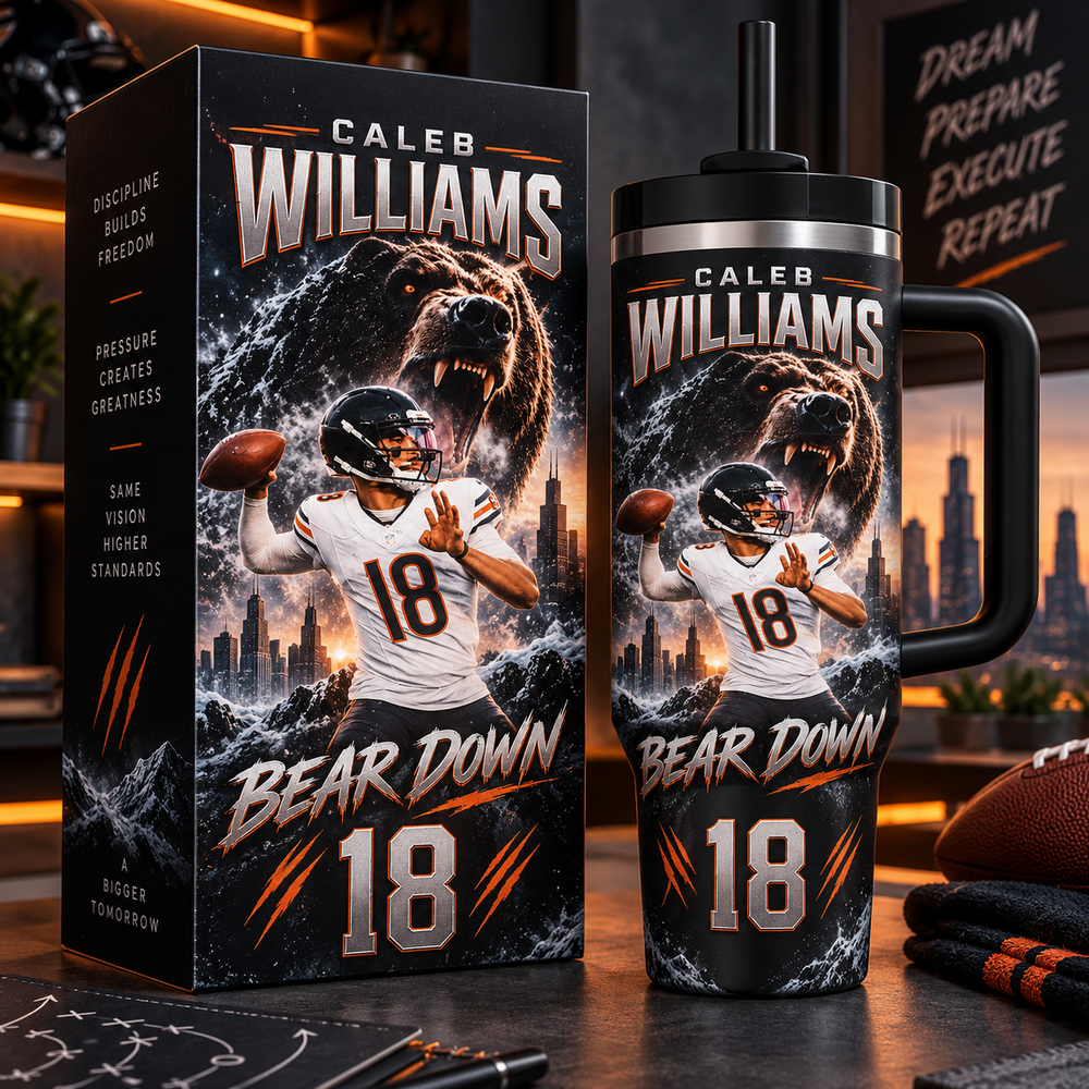 Caleb Williams #18 | Premium NFL Player Heritage 40oz Tumbler