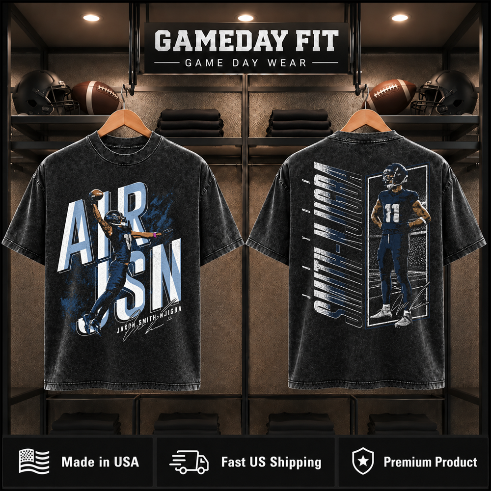 Jaxon Smith-Njigba #11 | Premium NFL Player Graphic Acid Wash T-Shirt