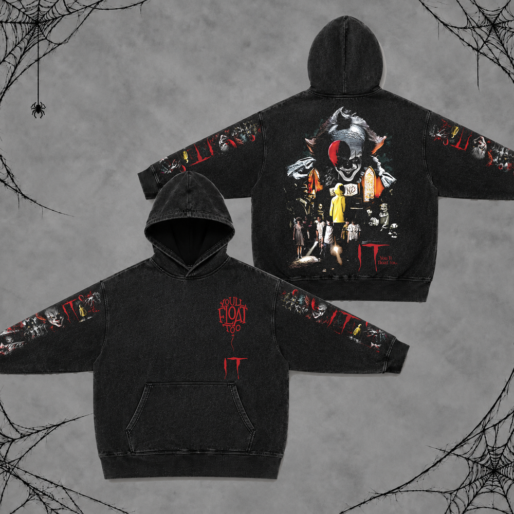 Pennywise IT | Premium Halloween Vintage Acid Washed Hoodie Ver 2
