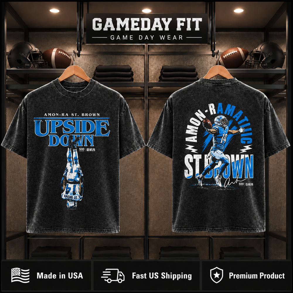 Amon-Ra St. Brown #14 | Premium NFL Player Graphic Acid Wash T-Shirt