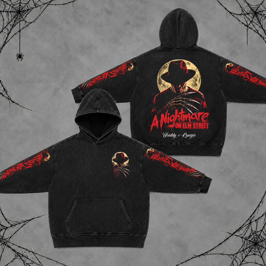 Freddy Krueger | Premium Halloween Vintage Acid Washed Hoodie