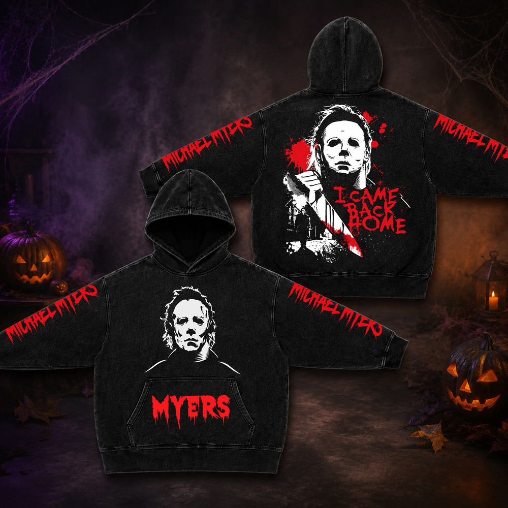 Michael Myers | Premium Halloween Vintage Acid Washed Hoodie Ver 3