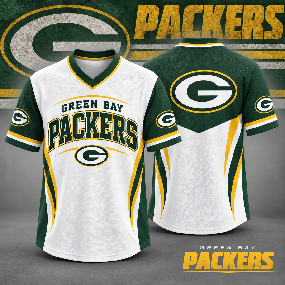 Green Bay Packers | Premium NFL Gridiron Heritage V-Neck Jersey