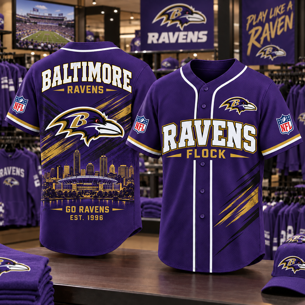 Baltimore Ravens | Premium NFL Team Heritage Baseball Jersey