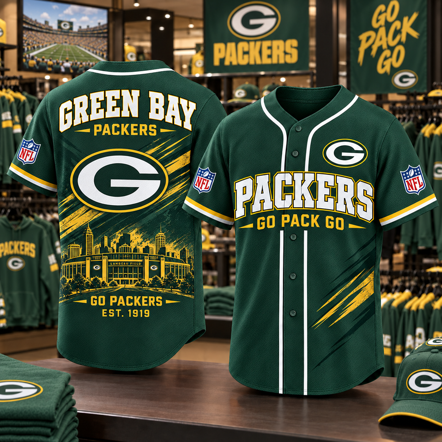 Green Bay Packers | Premium NFL Team Heritage Baseball Jersey (Copy)