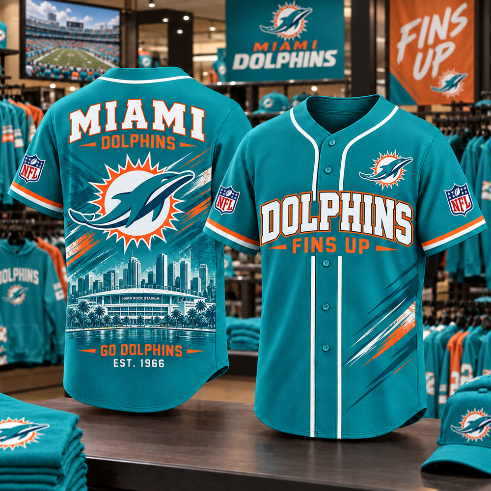 Miami Dolphins | Premium NFL Team Heritage Baseball Jersey