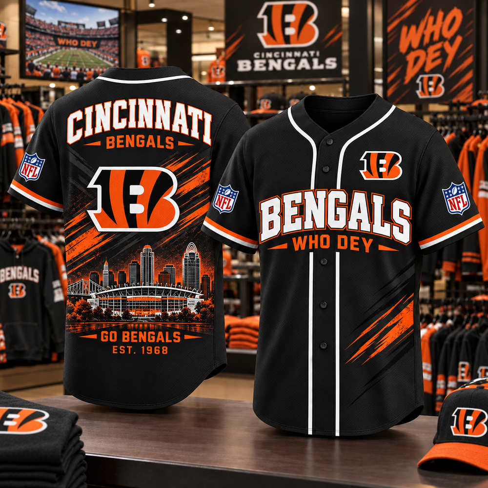 Cincinnati Bengals | Premium NFL Team Heritage Baseball Jersey