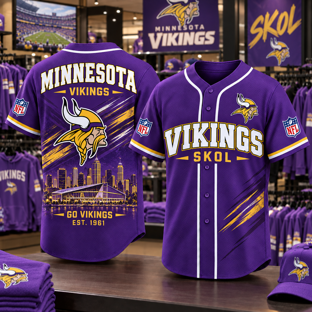 Minnesota Vikings | Premium NFL Team Heritage Baseball Jersey