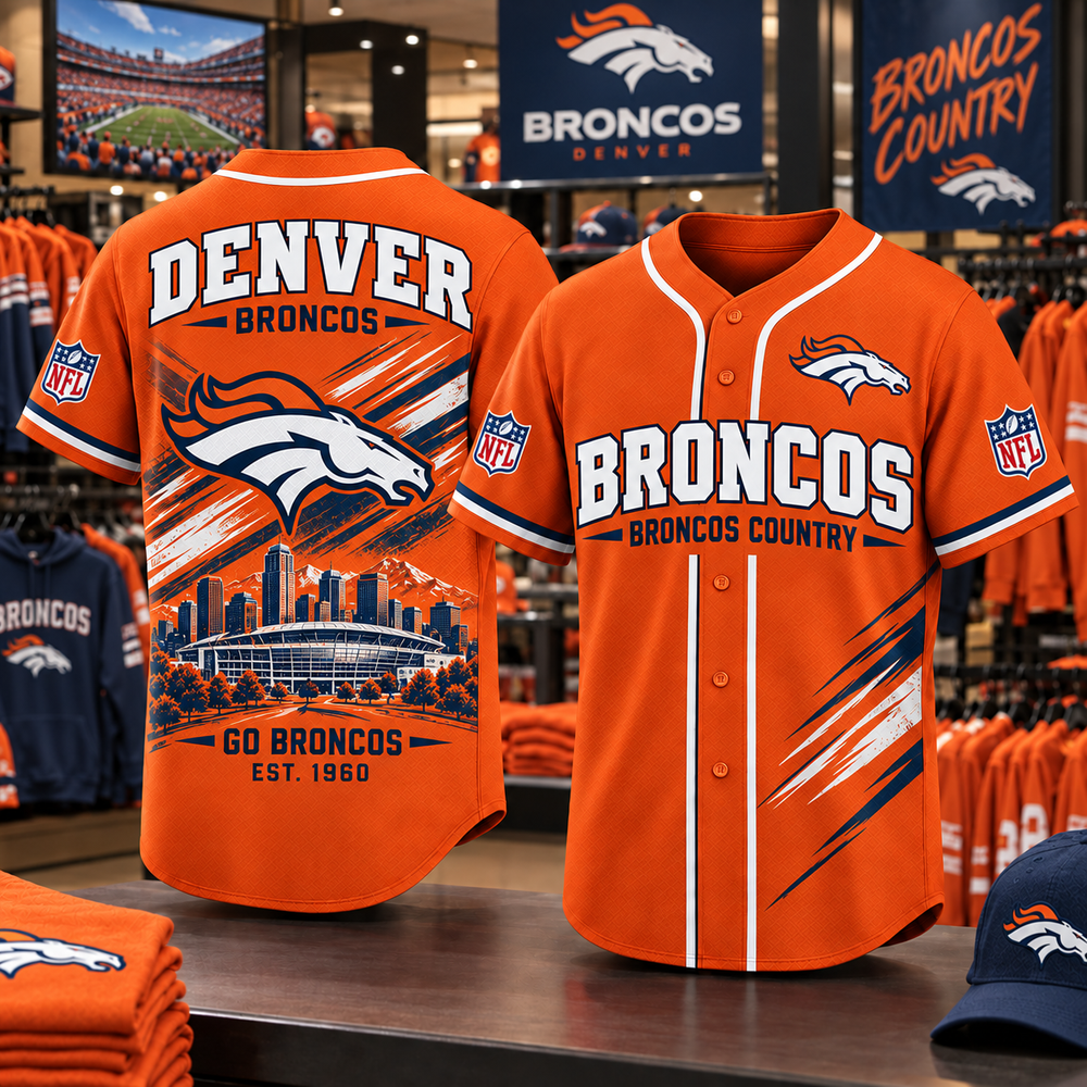 Denver Broncos | Premium NFL Team Heritage Baseball Jersey