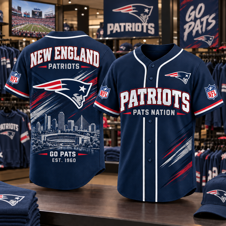 New England Patriots | Premium NFL Team Heritage Baseball Jersey
