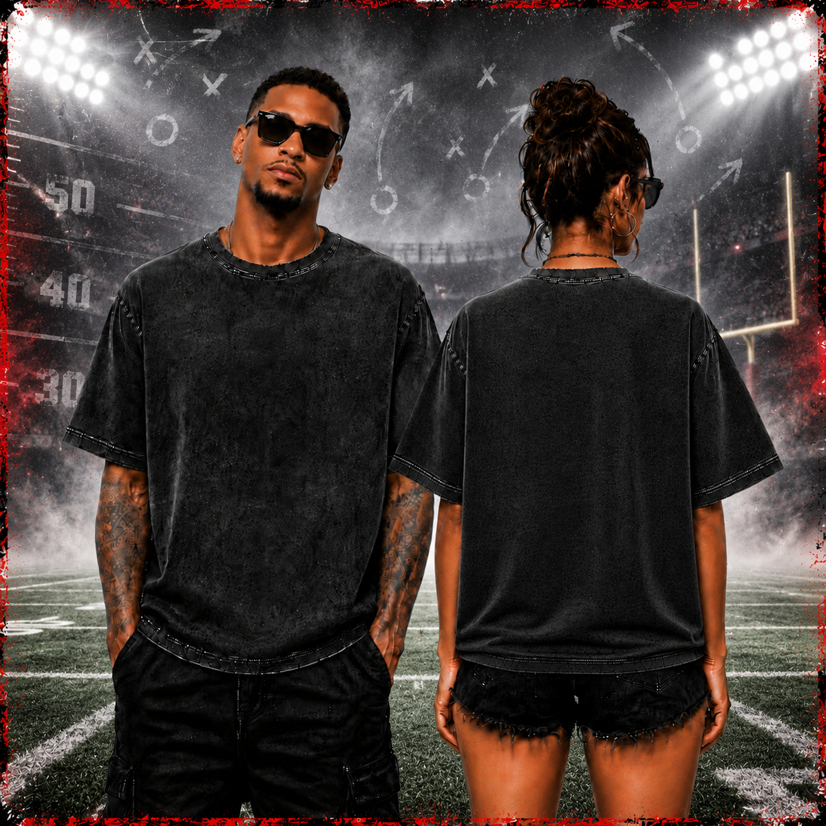 Caleb Williams #18 | Premium NFL Player Graphic Acid Wash T-Shirt
